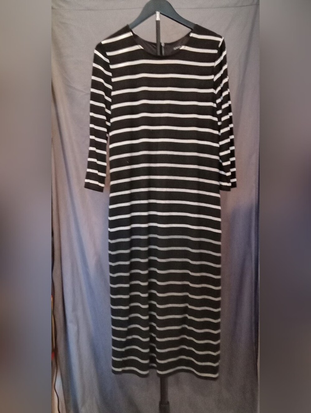 Reitmans Black and White Striped Maxi Dress Women's Size L